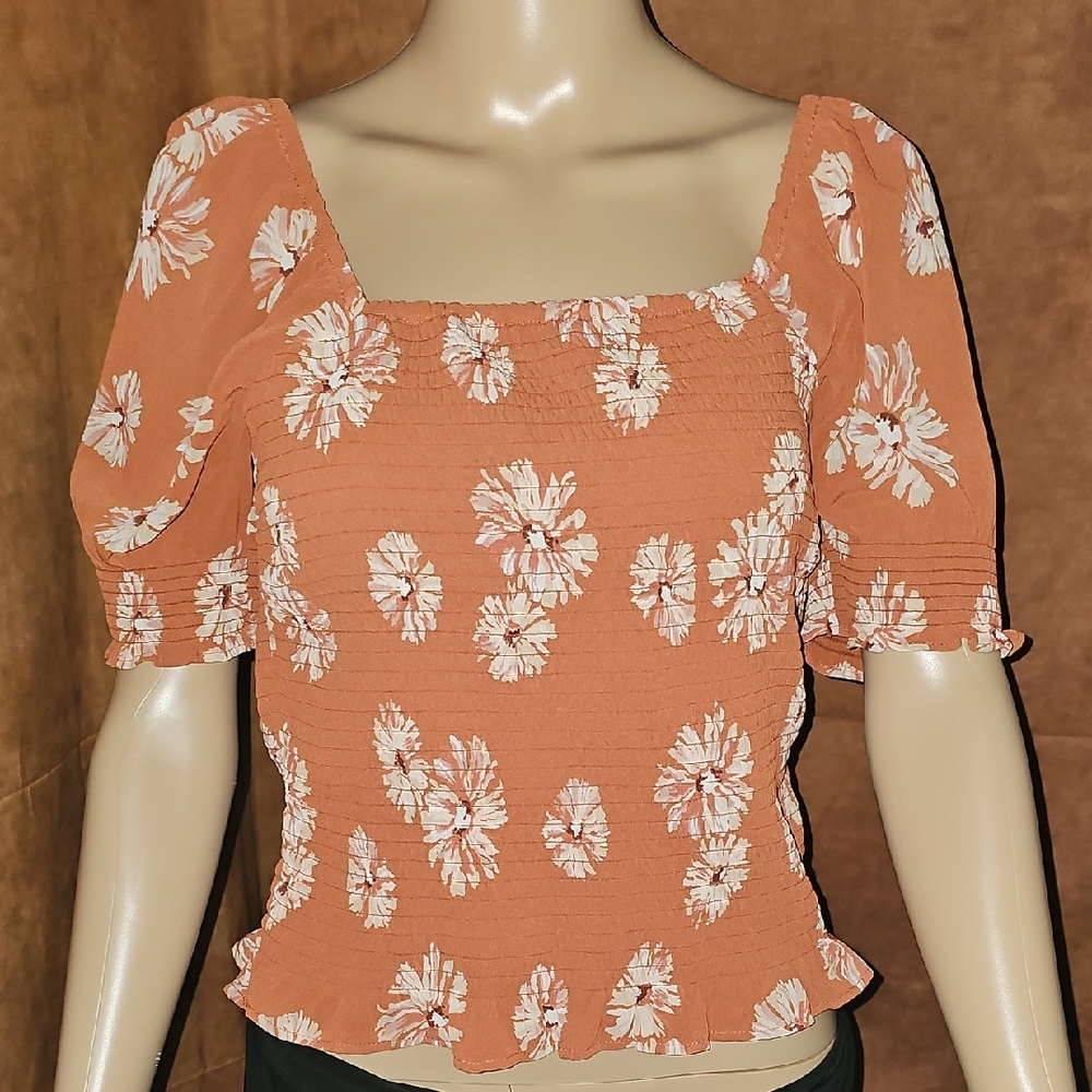 Madewell Terracotta Floral Blouse